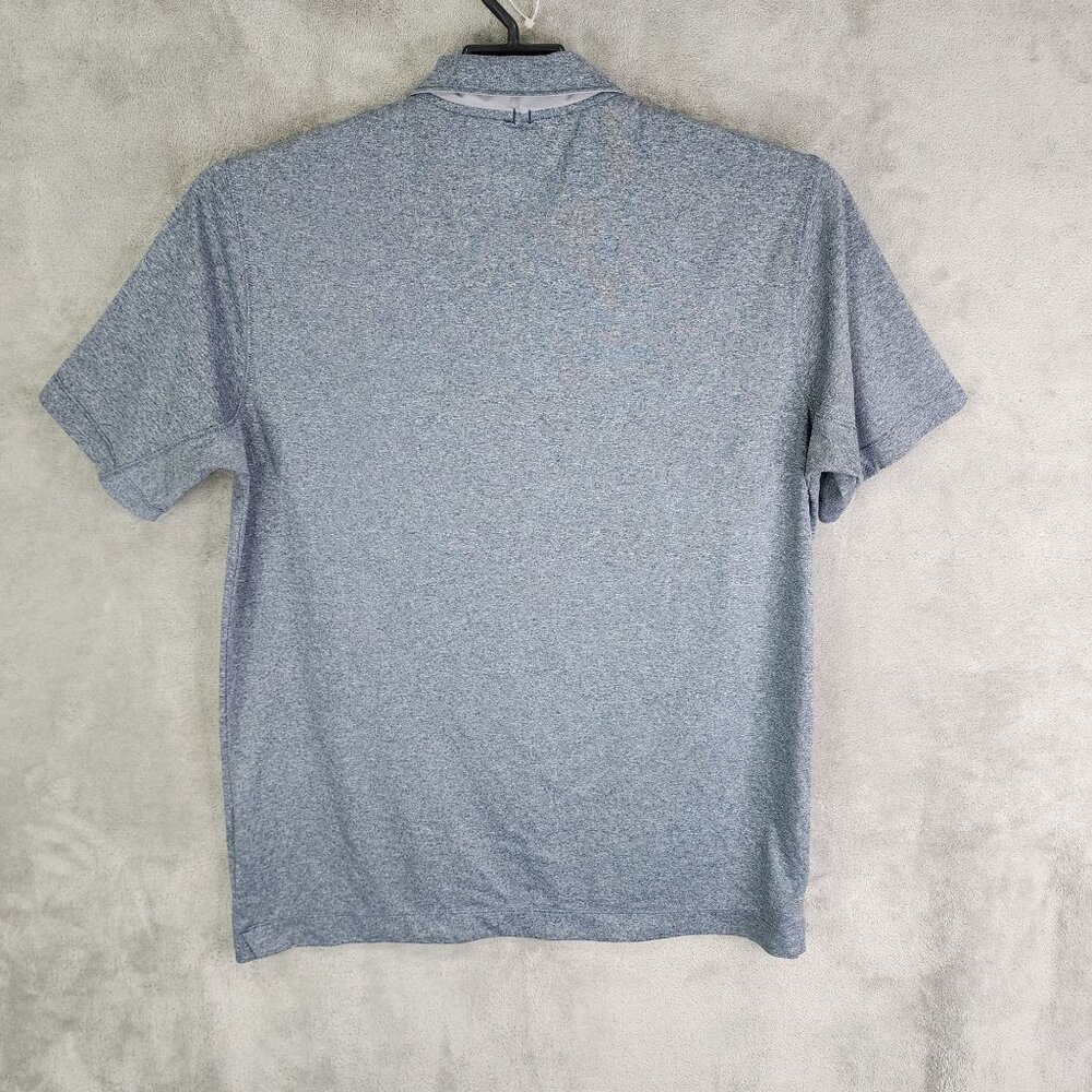 Mens Nike Gray Golf Tour Performance Polo Shirt Short Sleeve Reflective Stripe L - Picture 4 of 7